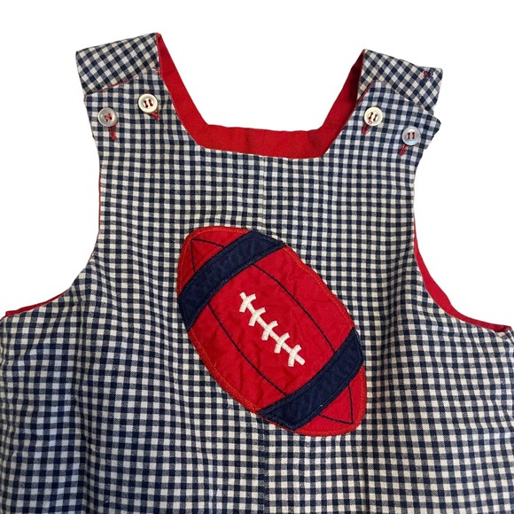 THE BAILEY BOYS RED BLUE GINGHAM REVERSIBLE LONG JOHN ROMPER 2T - Picture 7 of 12
